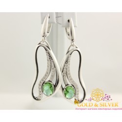 Серебряные серьги султанит 2425